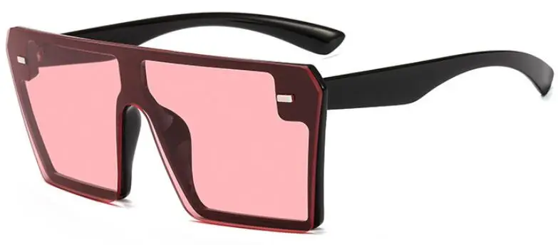 black red Пластиковые черные негабаритные Квадратные Солнцезащитные очки для женщин и мужчин, винтажные дизайнерские брендовые солнцезащитные очки с большой оправой, Женские Звездные градиентные очки - Цвет линз: black red