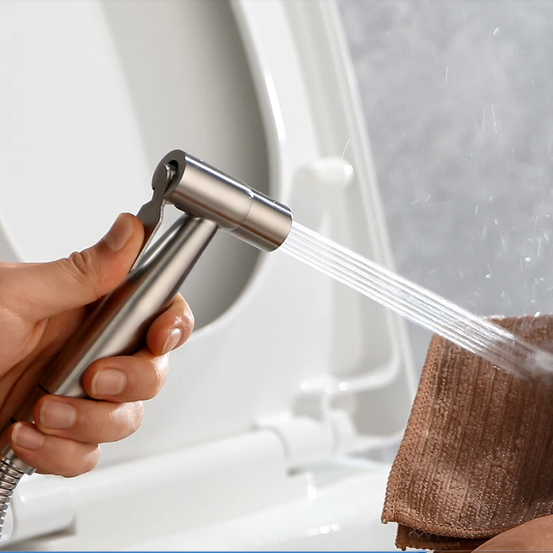 Handheld bidet sprayer set for toilet Stainless Steel Hand Bidet faucet for Bathroom hand sprayer shower head self cleaning 2