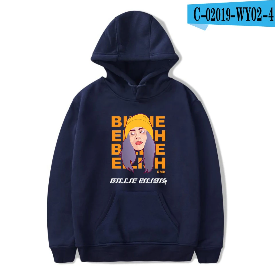 Толстовки с принтом Billie Eilish, женская и Мужская толстовка, известный певец, женские пуловеры с капюшоном, худи Billie Eilish, черная уличная одежда - Цвет: As picture