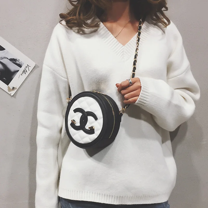

INS Super Fire Graceful Bag Women's Autumn And Winter 2018 New Style Fashion Small round Bag Crossbody Bag Korean-style Quilted