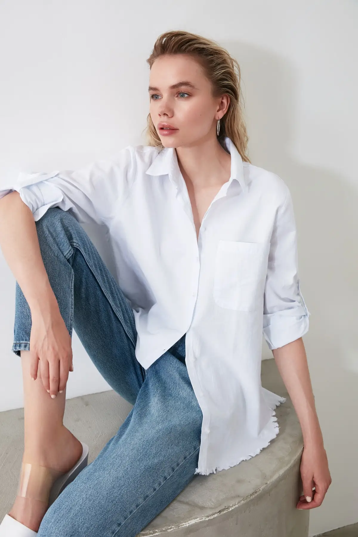 Белая рубашка с кисточками TWOAW20GO0295 | Женская одежда