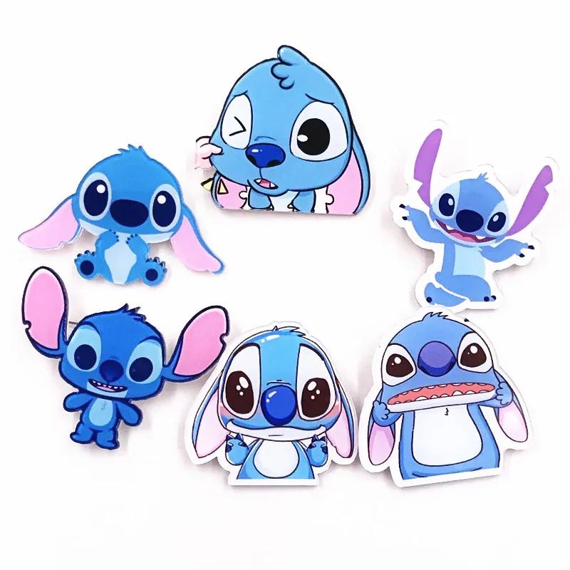 1 шт. Lilo &amp Stitch длинные ушки Harajuku акриловые значки рюкзак булавки одежда шапка
