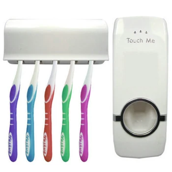 

Automatic Toothpaste Dispenser Holder Bathroom Accessories Set Toothbrush HolderToothbrush Wall Mount Rack Bathroom Tools Set