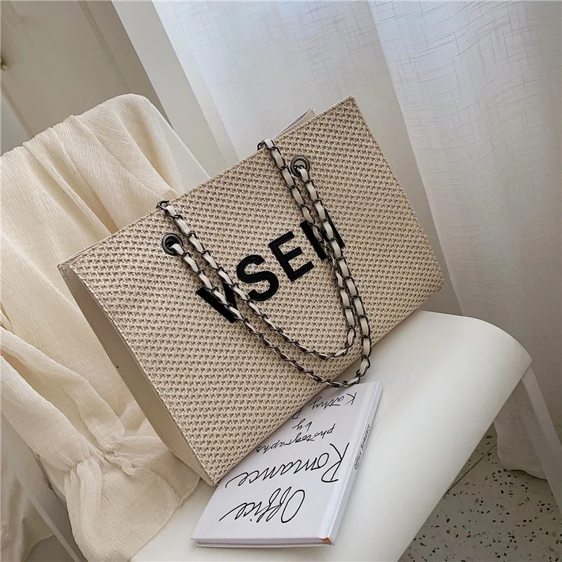 

JIULIN Summer Bag Girl Bag New Type 2019 Korean Alphabet Single Shoulder Handbag Baitazi Master Bag Large Capacity Tote Bag