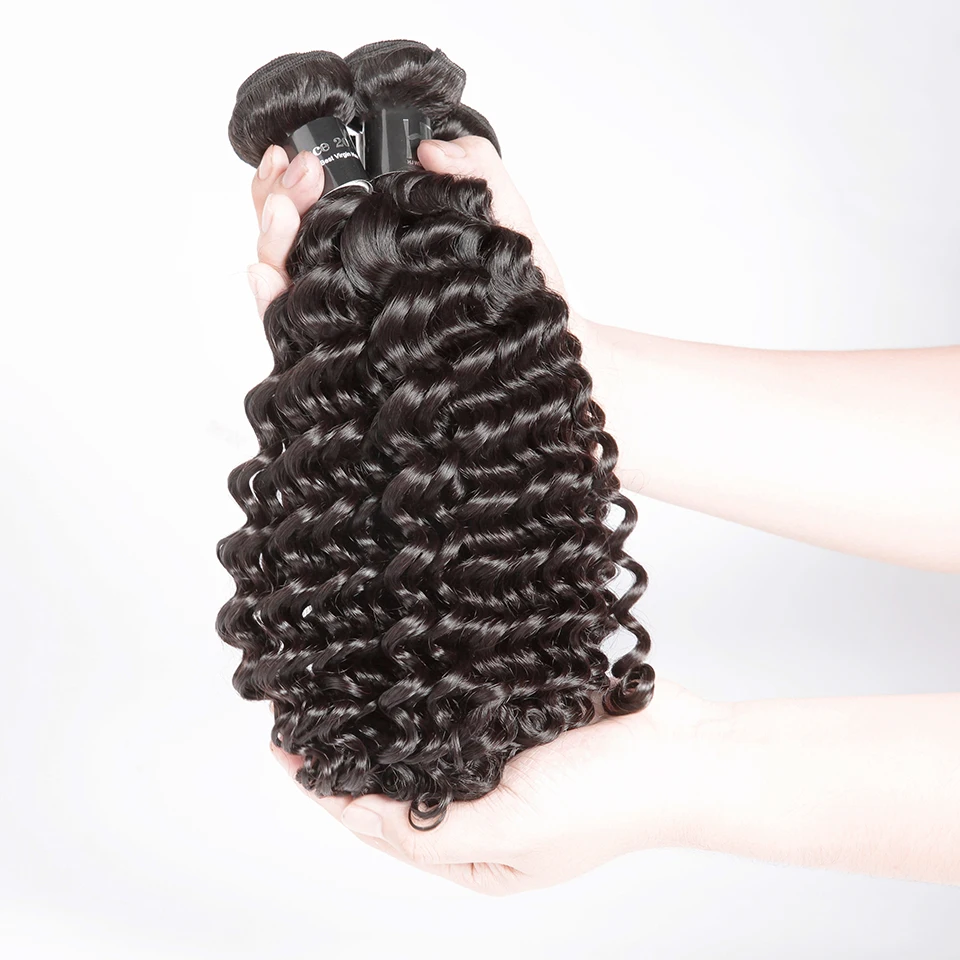 [HJ Weave beauty] OneCut волосы в пучках с закрытием P бразильские волосы в пучках глубокая волна Remy человеческие волосы для наращивания