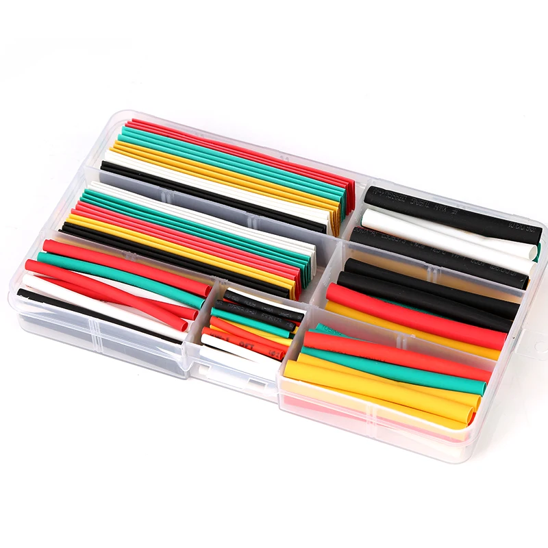 140PCS High quality Assorted Polyolefin Heat Shrink Tubing Tube Cable Sleeves Wrap Wire Set 7 Size Multicolor