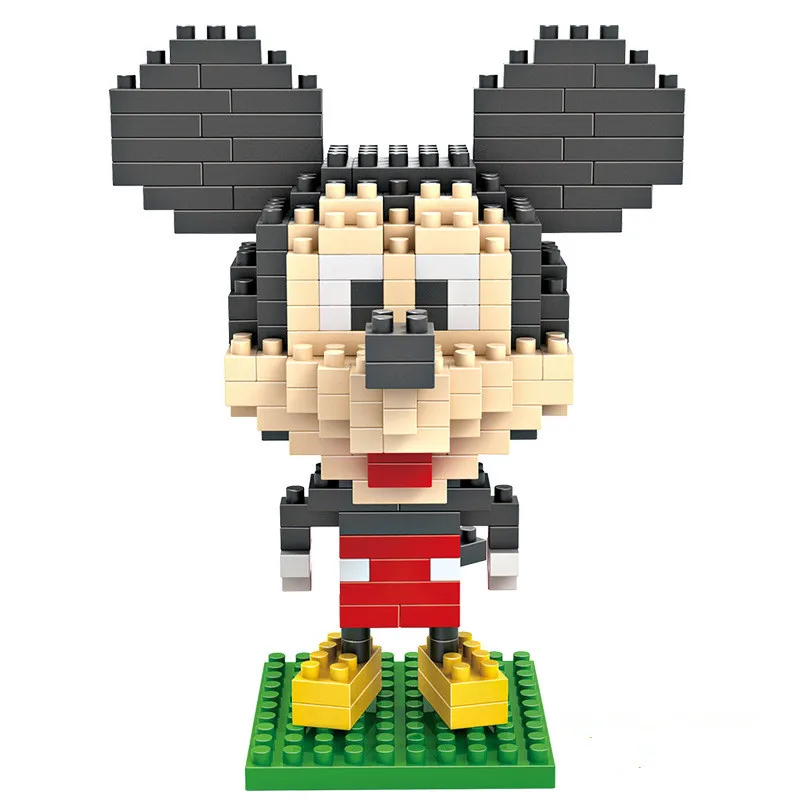 

LOZ 9413 Single Sale Mini Big Head Mickey Mouse Diamond Bricks Cartoon Doll cute Building Blocks educational Toys for Children