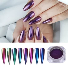 0,5 г хамелеонические зеркальные Блестки для ногтей Пудра Auroras Effect Nail Art хромированные пигментные украшения ногтей типсы декоративный гель лак