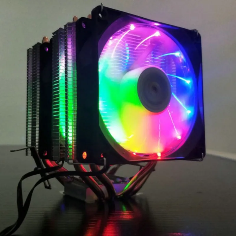 6 тепловых трубок двухбашенный вентилятор 9 см RGB с 3 вентиляторами 3PIN cpu вентилятор для Intel и для AMD - Цвет: Белый