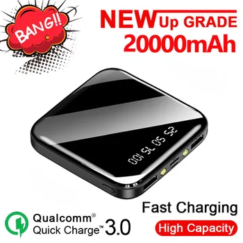 

Mini Power Bank 20000mAh 2 USB Type C Powerbank Portable Charging Power Bank Fast Charger for All smartphones