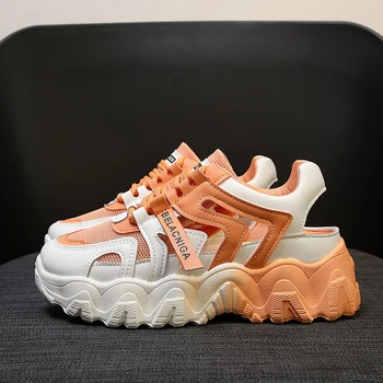 

Women Platform Sandals Chunky Sneakers Fashion Woman Wedges Shoes Brand Beach Casual Shoes Mesh Breathable Lace Up Sandal 2020