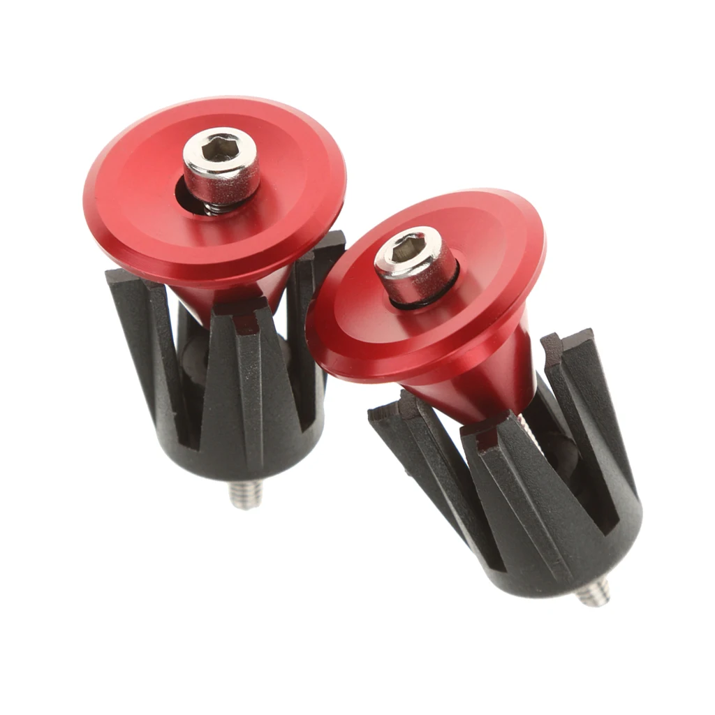 Colorful Aluminum Bike Bicycle Cycling Handlebar Grips Handle Bar Cap End Plugs - One Pair - Black/Red/Gold/Blue/Green
