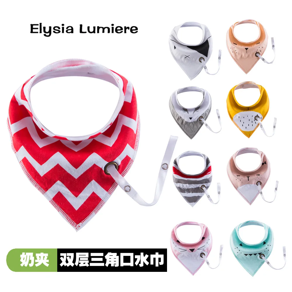 

Childrenswear Summer Maternal And Child Supplies Infant Double Layer Triangular Binder Cotton Fleece Material Baby Bibs Bib