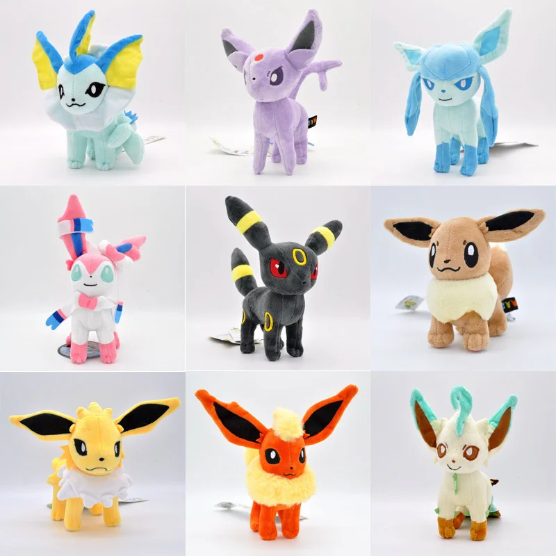 Плюшевые игрушки Eevee 9 стилей вапоран лесоон Umbreon Flareon Jolteon brion Leafeon сильвеон