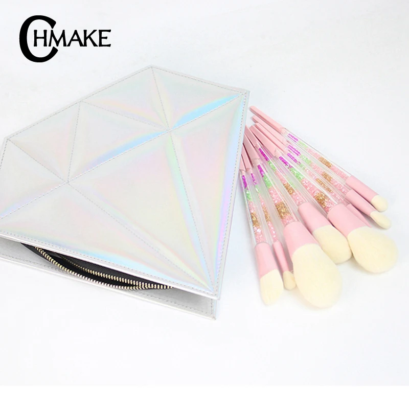 CHMAKE 8 шт Алмазная цветная Кисть для макияжа Набор профессиональные кисти высокого качества набор косметических инструментов с сумка с кистями для макияжа