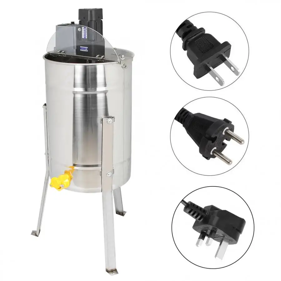 Copper Plating Stainless Steel 3 Frame Electric Bee Honey Extractor Machine Beekeeping Equipment for Beekeppers power Tools