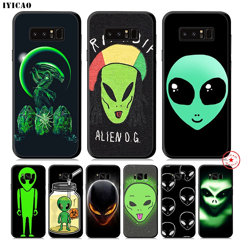 IYICAO Alien Funny Cute Soft Phone Case for Samsung Galaxy S10e S10 S9 S8 Plus S6 S7 Edge Note 10 9 8 |
