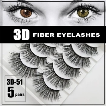 

5 Pairs natural false eyelashes fake lashes long makeup 3D mink lashes eyelash extension mink eyelashes for beauty