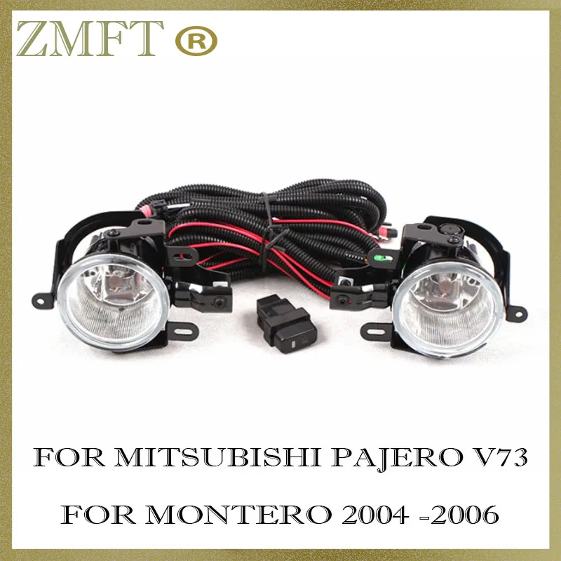 

1set Car Fog Lamp Assembly For Mitsubishi PAJERO MONTERO 2004 2005 2006 12V 55W Halogen Bulb Wiring Switch