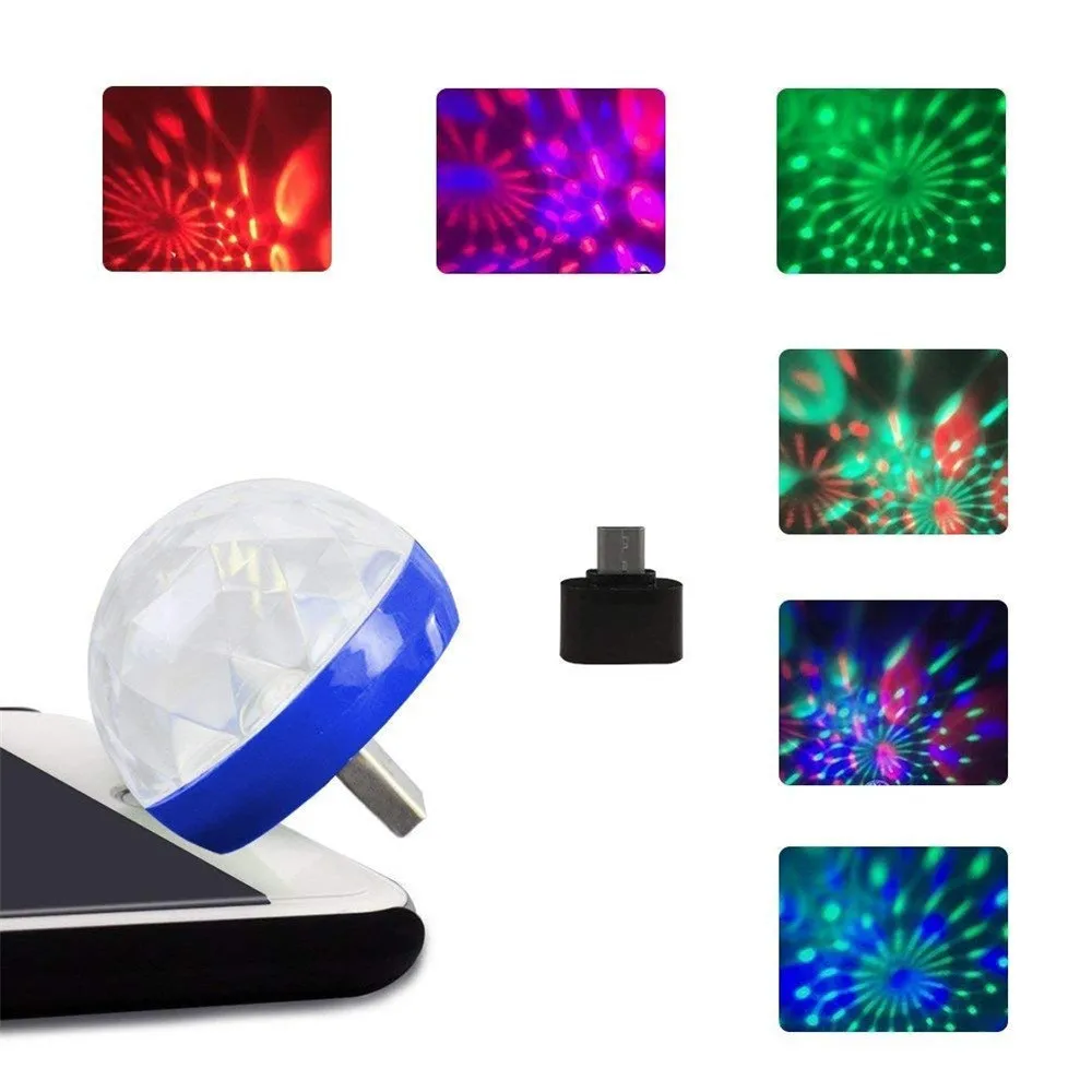 USB мини светодиодный RGB диско сценический светильник вечерние Клубные DJ KTV Рождественский волшебный телефон шар лампа красочный и красивый светильник s