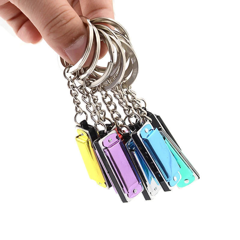 

1pc 4 Holes 8 Tone Mini Car Key Ring Harmonica Keychain Kid Harmonica Toy Gift