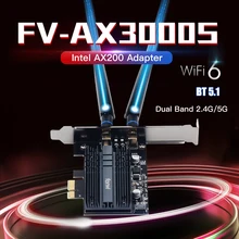 

3000Mbps WiFi6 Intel AX200 PCIe Wireless Wifi Adapter Dual Band 2.4G/5Ghz 802.11ac/AX Bluetooth AX210NGW Wi-Fi 6E Card For PC