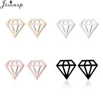 

Jisensp Korean Fashion Triangle Stud Earrings Stainless Steel Jewelry Geometric Earings for Women Party Jewelry BFF Ear Studs