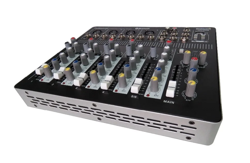 6ch pure mixer for pa dj ktv karaoke with mp3 play