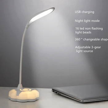 

S004 Led Table Lamp Desk Lamp with 3 Modes Press On/Off Switch Light Eye Protection Desk Light Dimmer Rechargeable