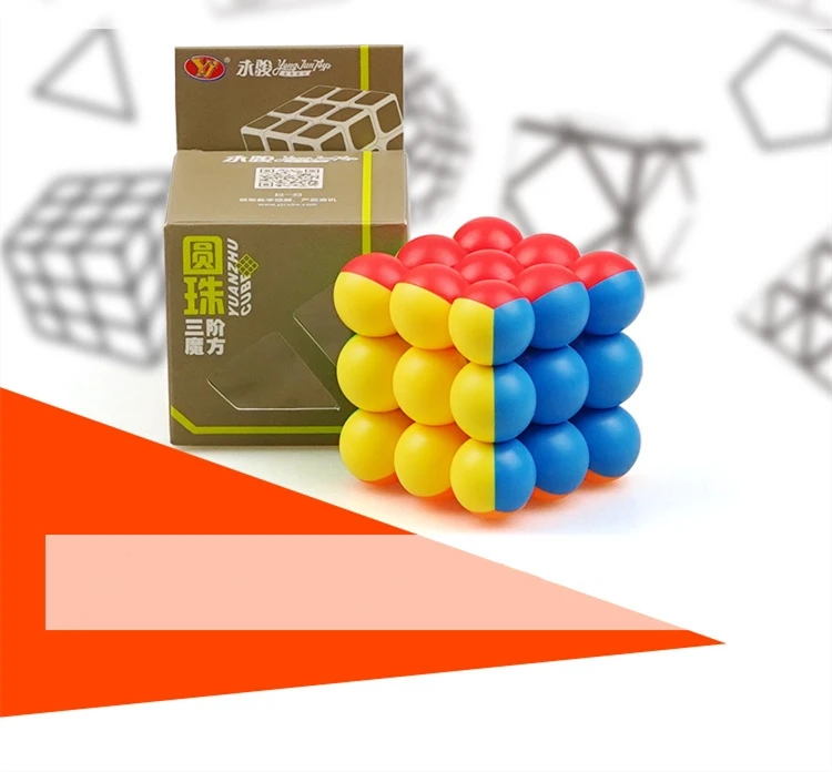 YJ Sphere Ball cube 3x3x3 волшебный куб 3 слоя без наклеек Гладкий Профессиональный скоростной Быстрый Твист куб пазл игрушки для детей cubo