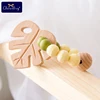 10pc Wooden Teether Animals Beech Teething Grasping Wooden Animal Toy Rodent Baby Teether Pendant DIY  Pacifier Chain Kids Goods 6
