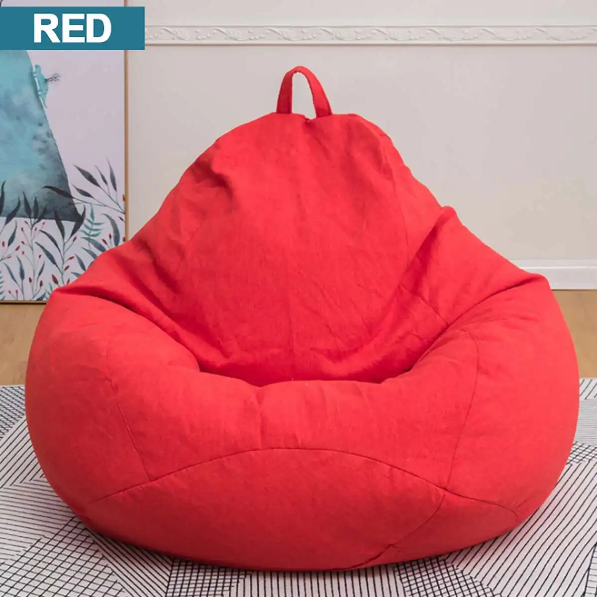 Диван-сумка, чехол для дивана, шезлонг, кресло, диван, османское сиденье, мебель для гостиной, без наполнителя, Beanbag, кровать, пуф, пуховый диван, ленивый, татами - Цвет: Red M