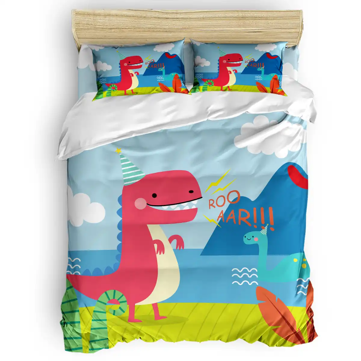 Dinosaur Cute Quilt Cover Bedding Quilted Duvet Set Living Room