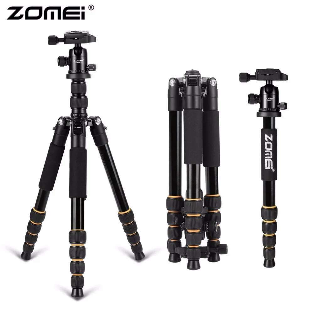 

Zomei Q666 Professional Camera Tripod Lightweight Portable Travel Aluminum Monopod With 360 Degree Ball Head For DSLR Camera