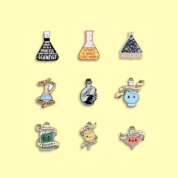 

Science Bottle Enamel Pins Chemical Potion Badge Brooch Denim Clothes Backpack Fashion Jewelry Gift For Friends