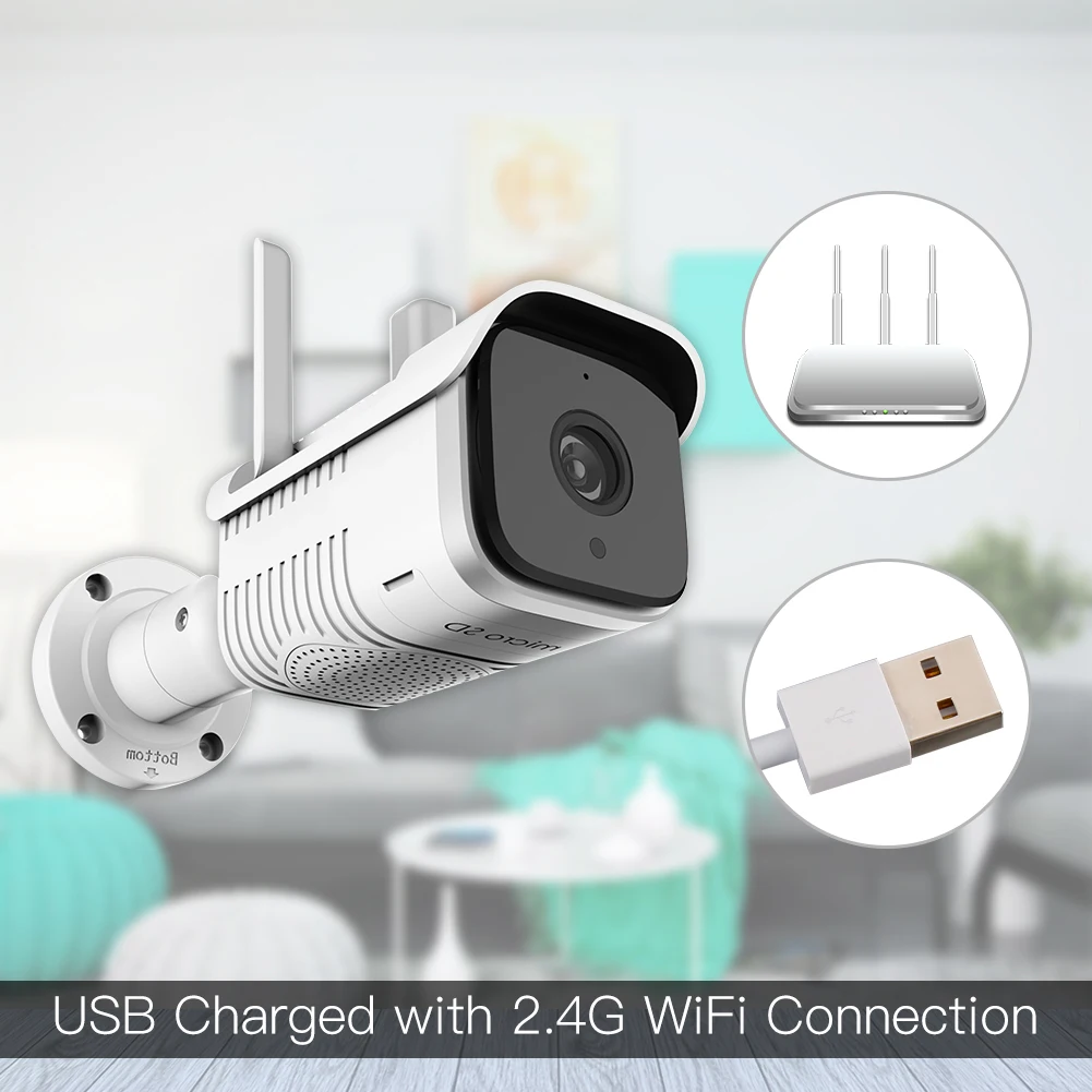 Tuya умная уличная IP65 водонепроницаемая WiFi двухсторонняя аудио камера HD 1080P сетевая ip-камера ночного видения работает с Alexa Echo