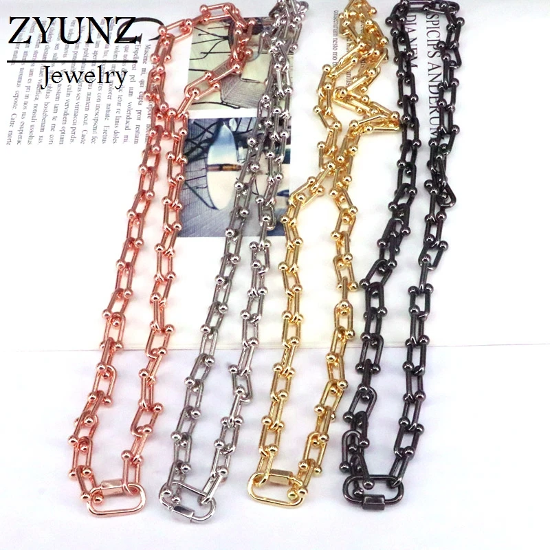 

8PCS, Gold/Rose Gold/Metalblack/Silver Color U Chain Necklace Carabiner Clasp Jewelry Party Gift