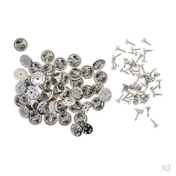 100 Sets Tie Tacks, Replacement Uniform Badge Comfort Fit Tie Tack Lapel Pin Backing
