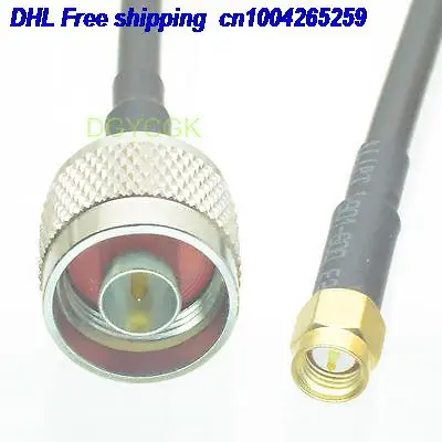 

DHL 50pcs N male plug to SMA male plug KSR240 Jumper pigtail 12" cable 22j