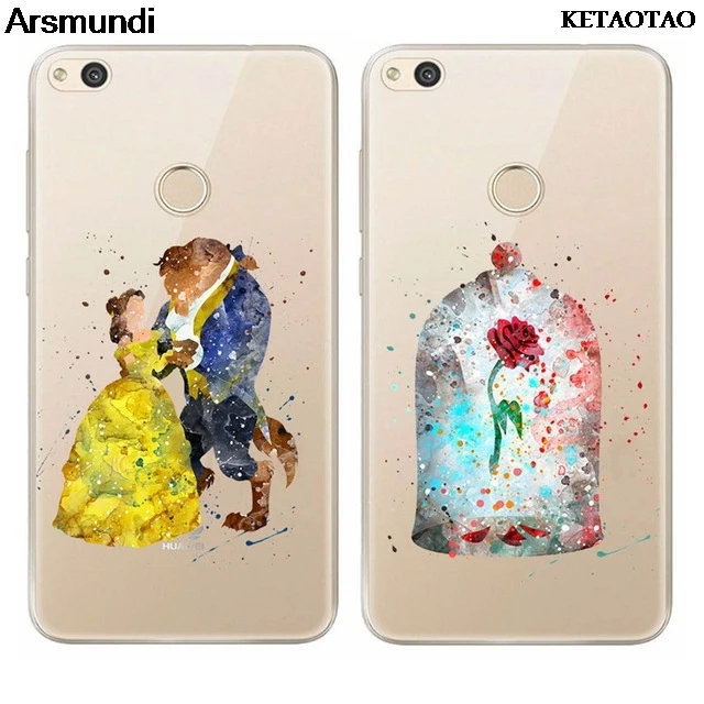 KETAOTAO Watercolor Art Beauty and Beast Phone Cases for iPhone 4S 5C 5S 6 6S 7 8 Plus X Case Crystal Clear Soft TPU Cover |