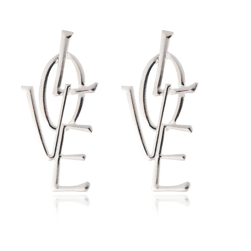 Stud Earrings Dangle Earrings Drop Earrings Pendant Earrings Long Earrings 1pair Fashion Bohemian Punk Big Love Letter Shape Earrings Gift For Women Girl E057