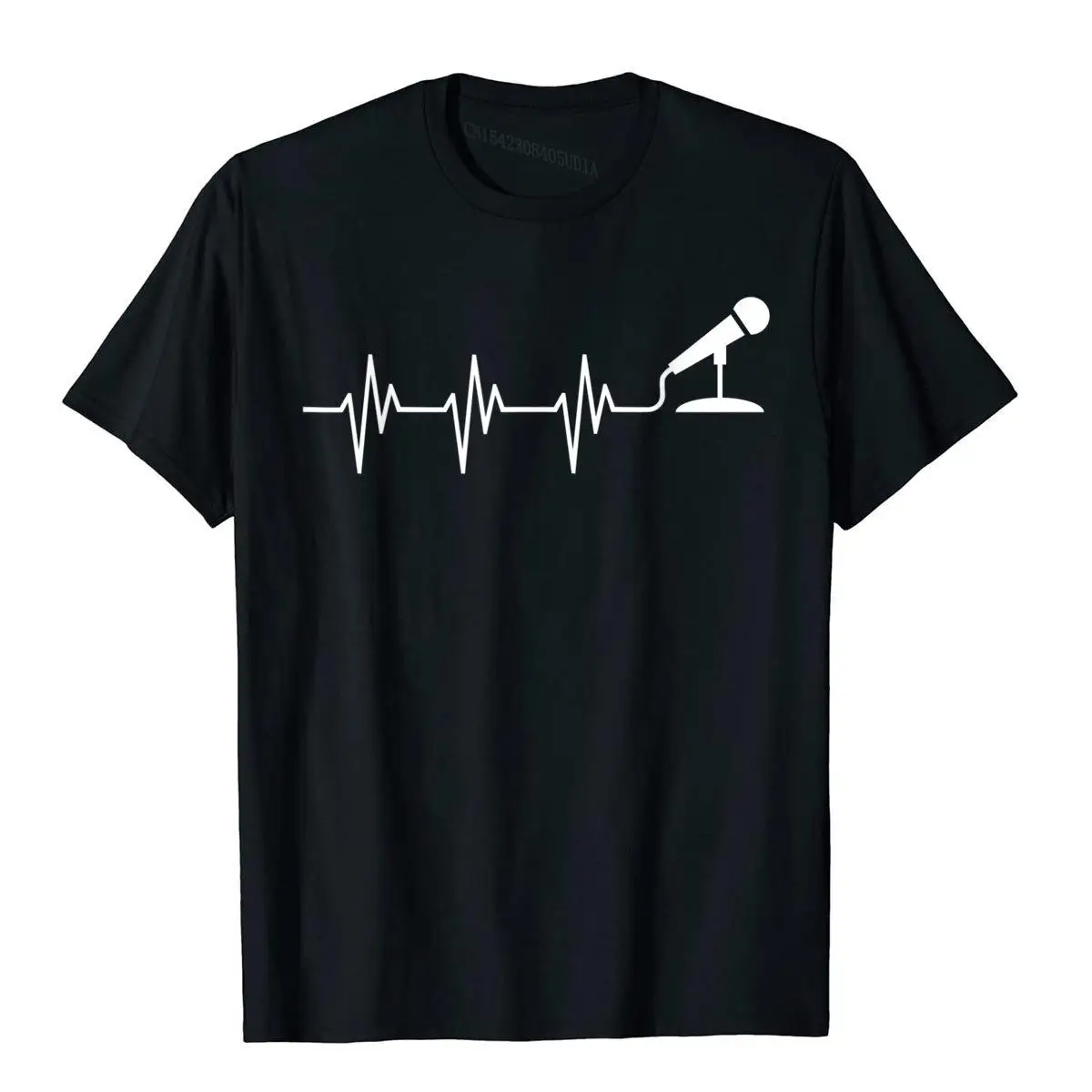 Microphone Heartbeat Funny Singer Singing T Shirt Gift__B5575black