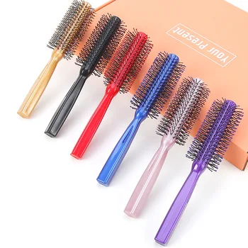 

1Pcs Round Hair Comb Hairdressing Plastic Curling Hair Brush Curly Hairbrush Massage Roller Comb 6 Color Salon Hair Styling Tool