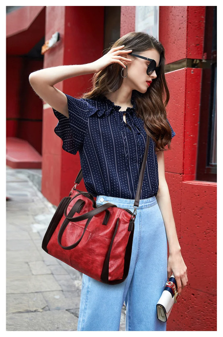 High Capacity Luxury Handbags Women Bags Designer Lady Shoulder Bag Retro Leisure Leather Messenger Bags for Women Tote Bag