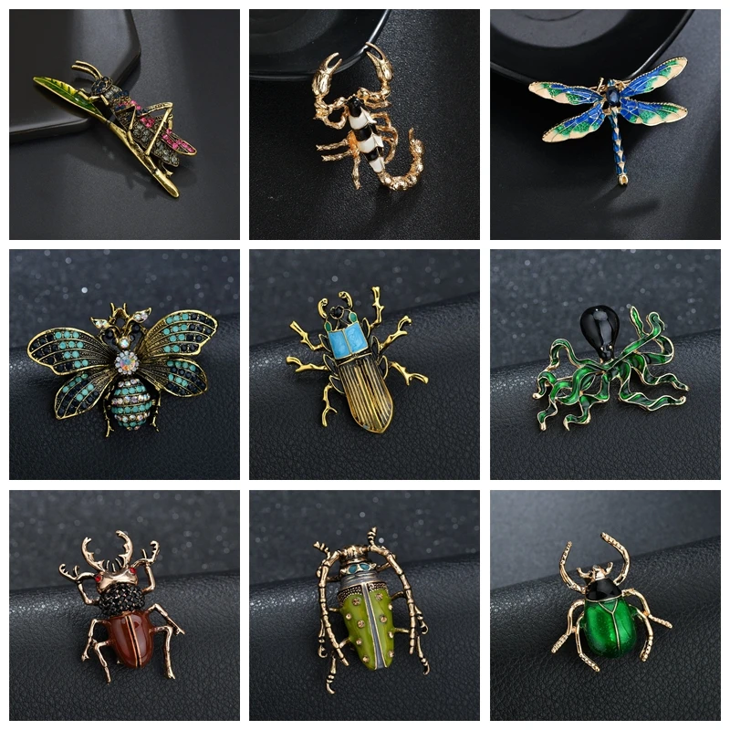 

Terreau Kathy Insect Bumble Bee Brooch For Women Men Bee Jewelry Gold Color Yellow Enamel Brooches Rhinestone Dragonfly Jewelry