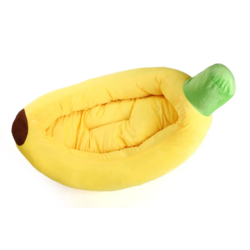 Cute Banana Boat Dog Bed Thick Puppies Cat Sleeping Bed Winter Warm Pet Sofa Bed