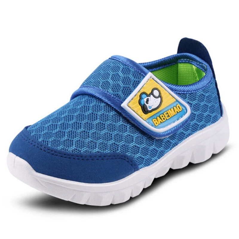 Children Cute Net Breathable Shoes Boys Girls Sneakers Casual Sport Shoes Kids Soft Shoes Size 19-36 Rubber Hook & Loop Summer extra wide children's shoes