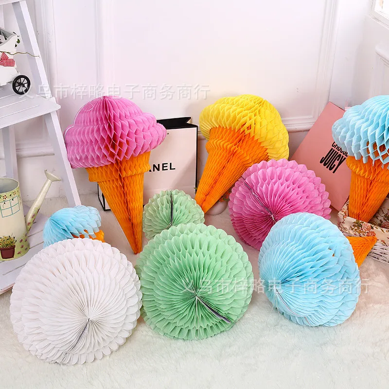 Honeycomb Balls Ice Cream Paper Lanterns Wedding Decorations FavorsEvent PartyBaby ShowerBirthday Party Supplies SD41 (6)