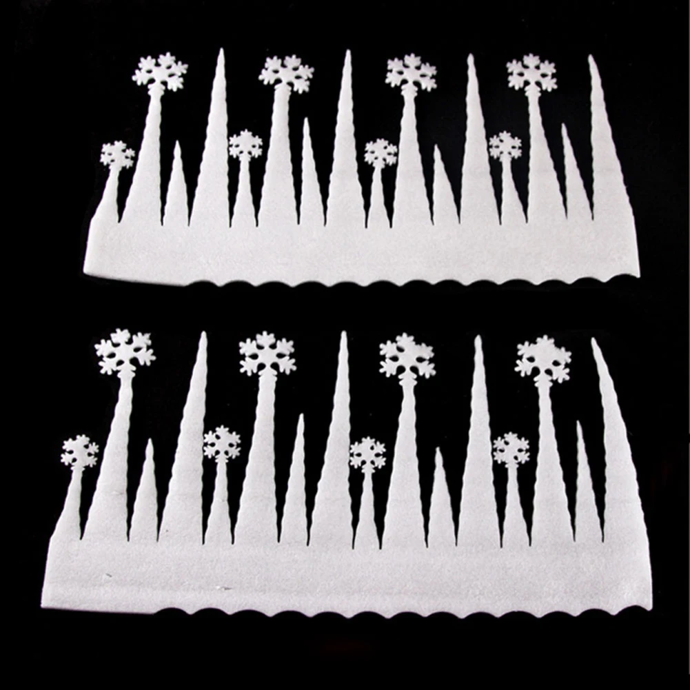 2Pcs DIY Window Decoration White Snowflake Ice Strip Ornament Christmas Party Snowflake Artificial Snow Christmas Party Decor