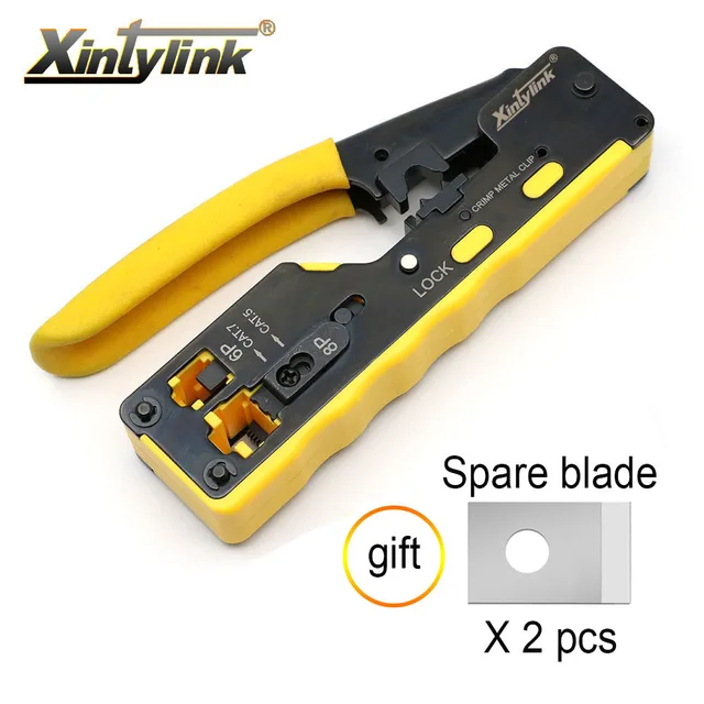 xintylink rj45 pliers crimper rg45 cat5 cat6 cat7 CAT8 network crimping tool ethernet cable Stripper networking clamp clip lan SET A